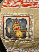Fun Handmade Sock Monkey Quilt 61”W x 70”L